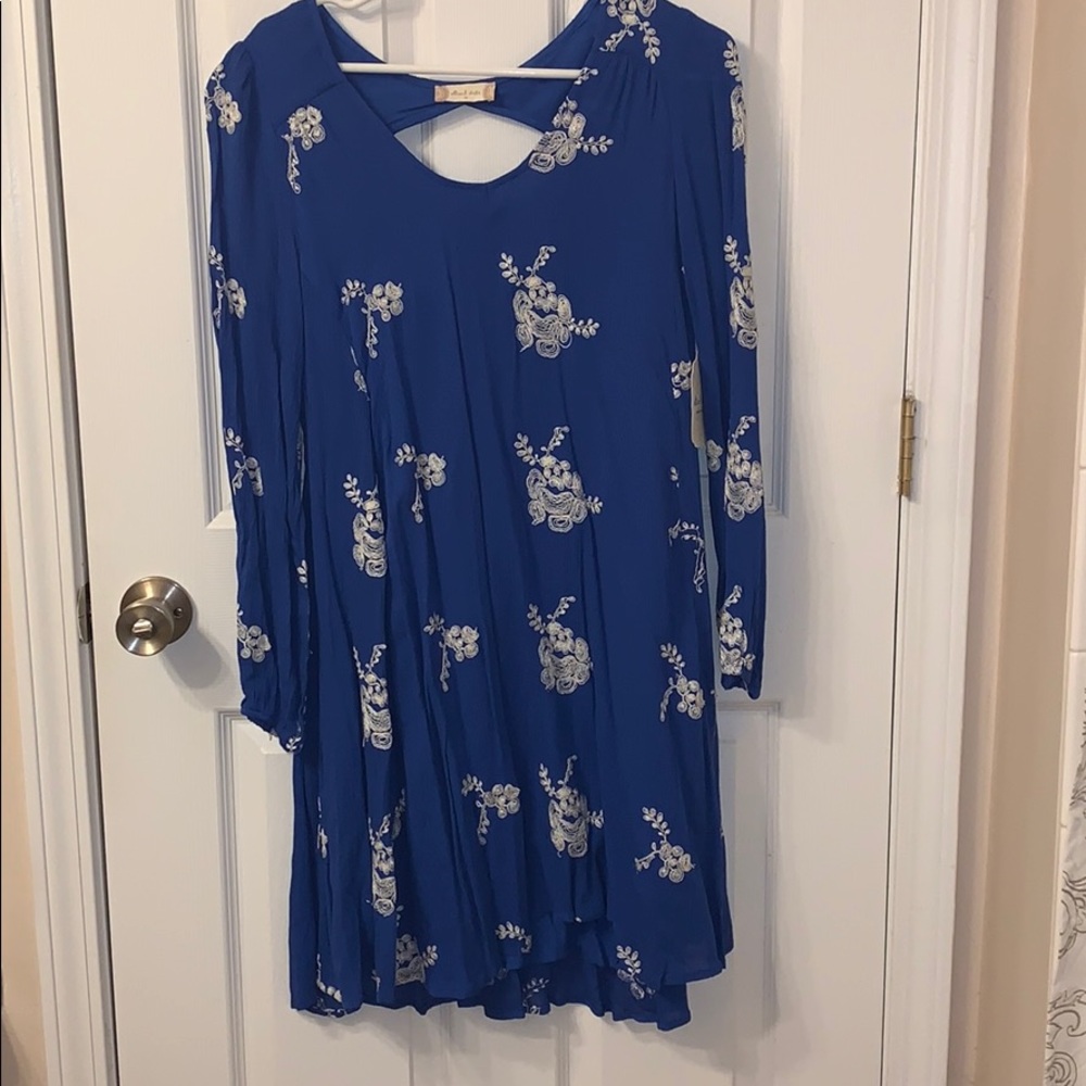 Blue long sleeve dress. NWT